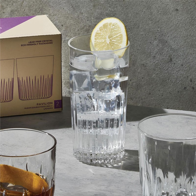 Lucaris Pavilion Gleam Highball Glass Set - 350ml, Premium Crystal Glassware (Set of 6) - Image 3